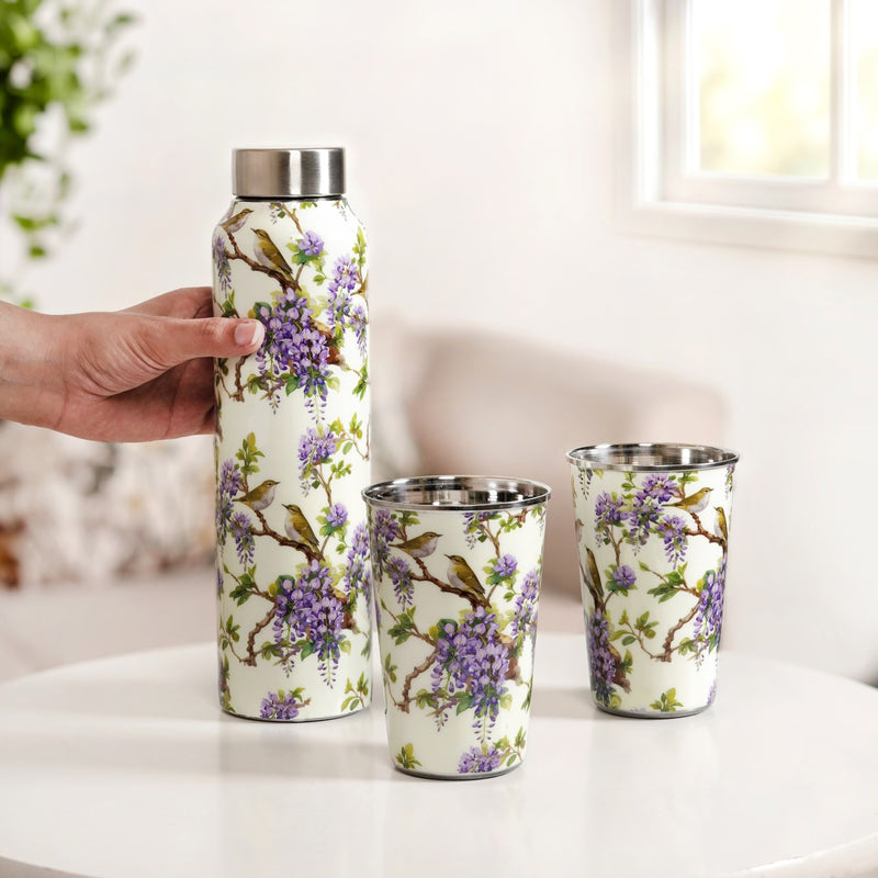 Garden Melody Bottle Tumbler Set Of 3 In Gift Box