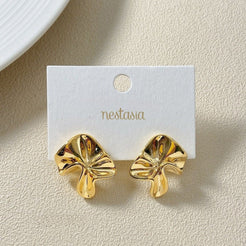 Gold Hammered Fold Studs