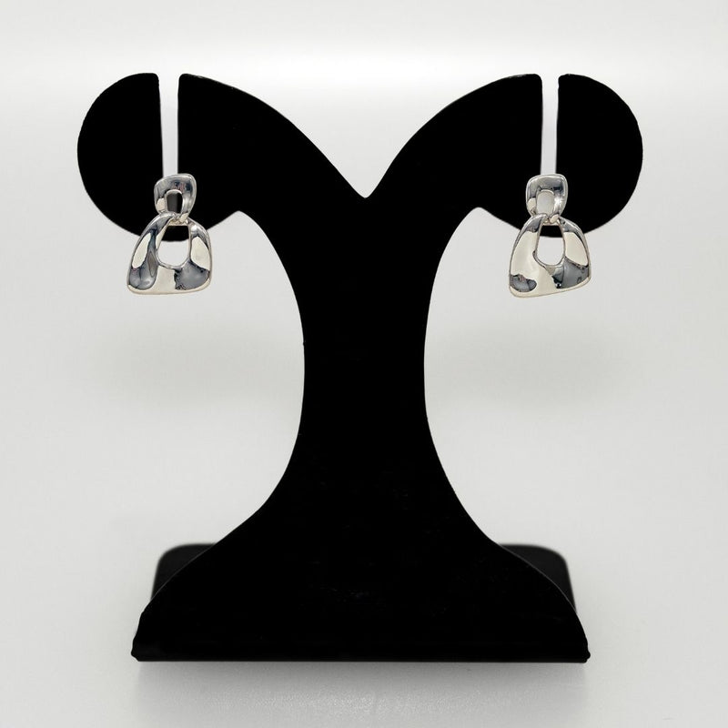 Hammered Fusion Danglers Silver