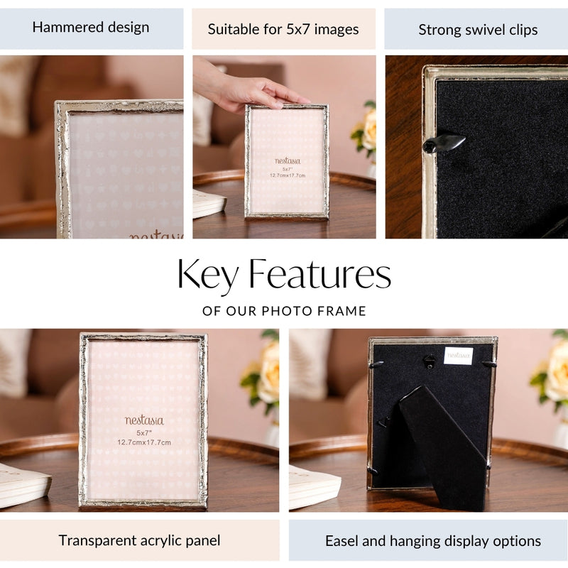 Hammered Photo Frame Large 5x7"