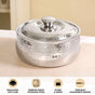 Hammered Stainless Steel Double Walled Casserole 2000ml