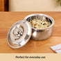 Hammered Stainless Steel Double Walled Casserole 2000ml