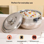 Hammered Stainless Steel Double Walled Casserole 2000ml