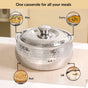 Hammered Stainless Steel Double Walled Casserole 2000ml