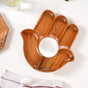 Hamsa Hand Wooden Platter With Dip Bowl - Wooden platter, platter with compartments, serving platter, platter with dip bowl, appetizer platter