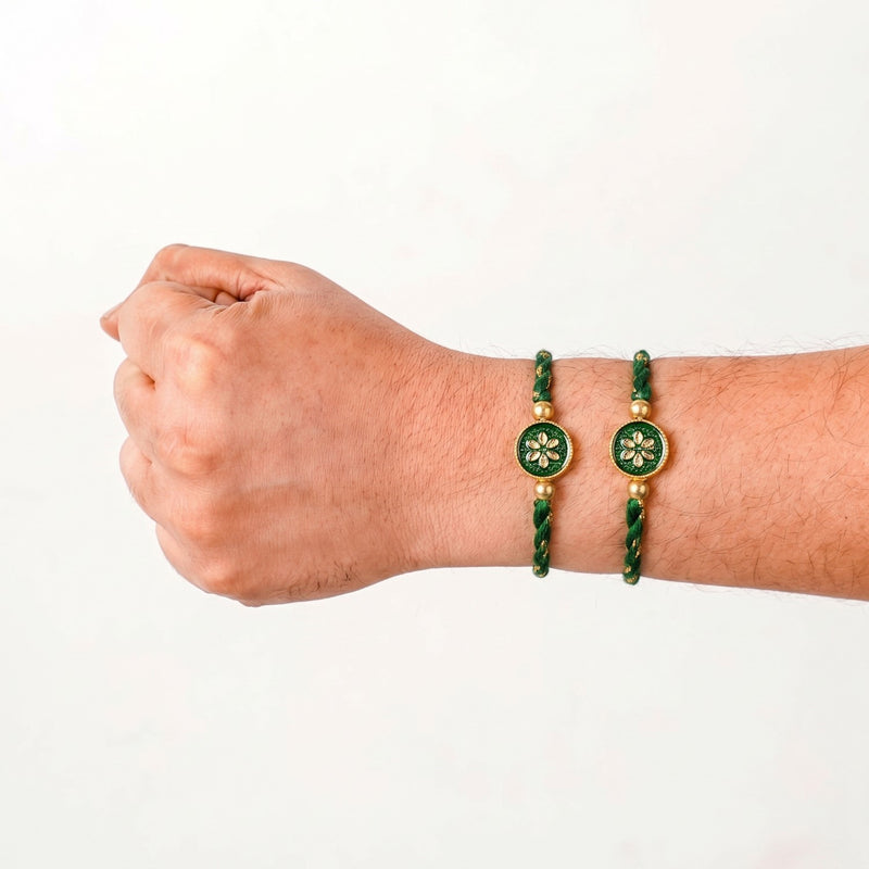 Verdant Bloom Rakhi Set