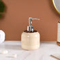 Contemporary Stoneware Bath Set Of 2 Beige And Brown