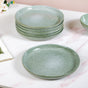 Pallor Ceramic Dinner Plate Set Of 6 Green 10 Inch