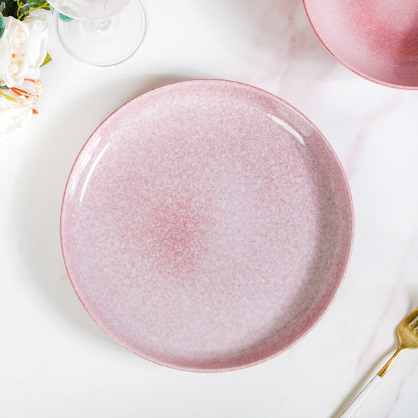 Sera Large Ceramic Dinner Plate Set Of 6 Pink 10 Inch