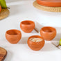 Set Of 4 Earthen Clay Terracotta Small Bowls 150ml - Snack bowls, terracotta bowls, snack bowls set, dessert bowls, icecream bowls