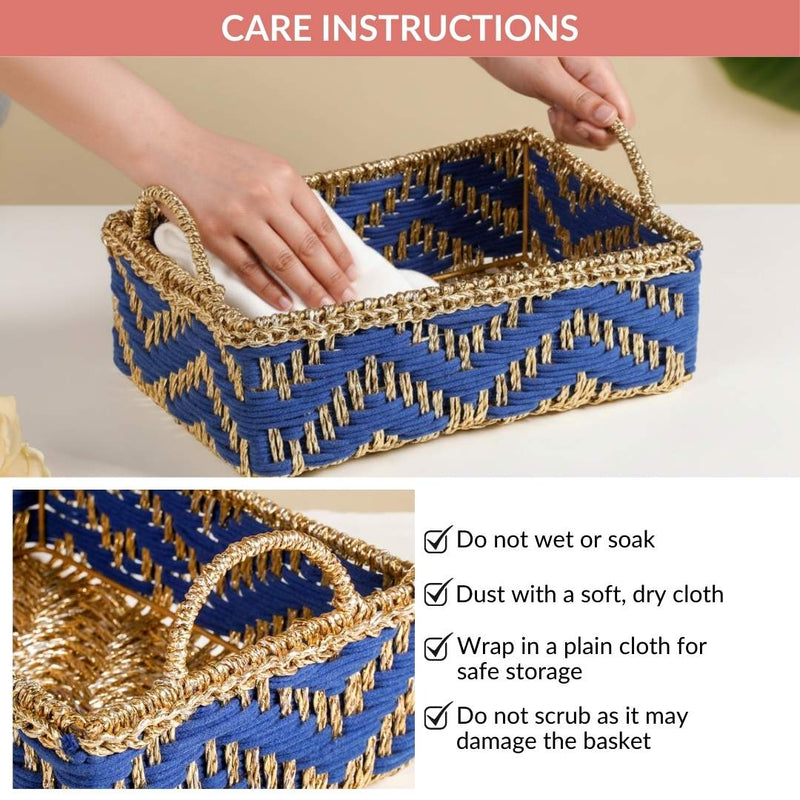 Handwoven Basket Blue