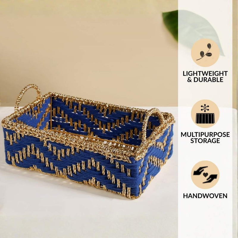 Handwoven Basket Blue