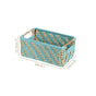 Handwoven Gift Basket With Handles Blue And Gold