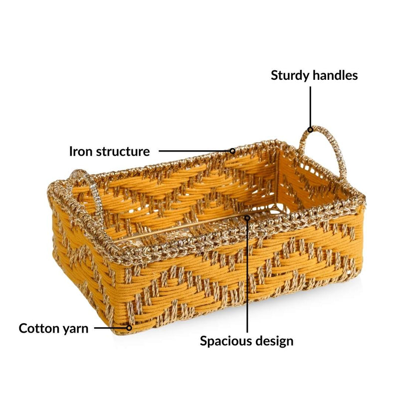 Handwoven Tray Yellow