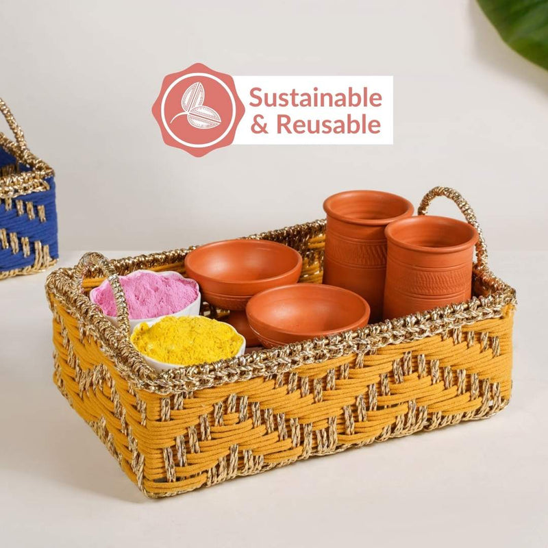 Handwoven Tray Yellow