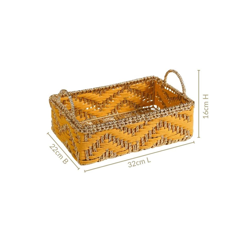 Handwoven Tray Yellow
