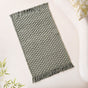 Sage Green Handcrafted Waffle Weave Cotton Floor Mat 37x20 Inch