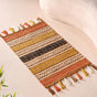 Plain Weave Kilim Design Handcrafted Cotton Mat 38x20 Inch