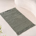 Sage Green Handcrafted Waffle Weave Cotton Floor Mat 37x20 Inch