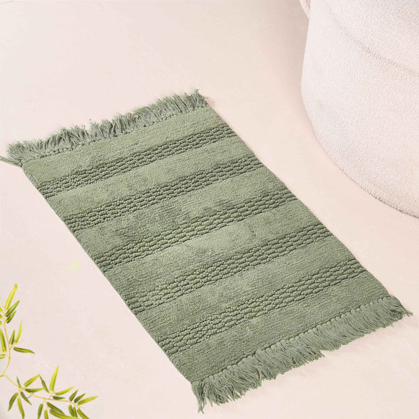 Pure Cotton Handwoven Twilled Soft Floor Mat Set Of 2 31x17 Inch