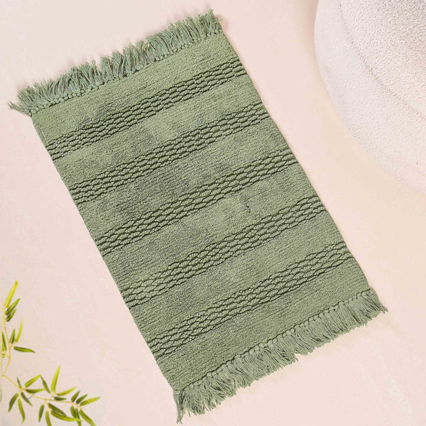 Pure Cotton Handwoven Twilled Soft Floor Mat Set Of 2 Online - Premium ...