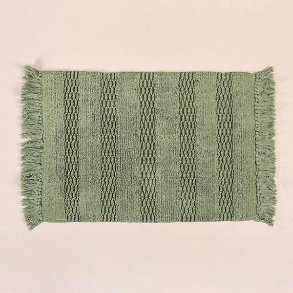 Pure Cotton Handwoven Twilled Soft Floor Mat Set Of 2 Online - Premium ...