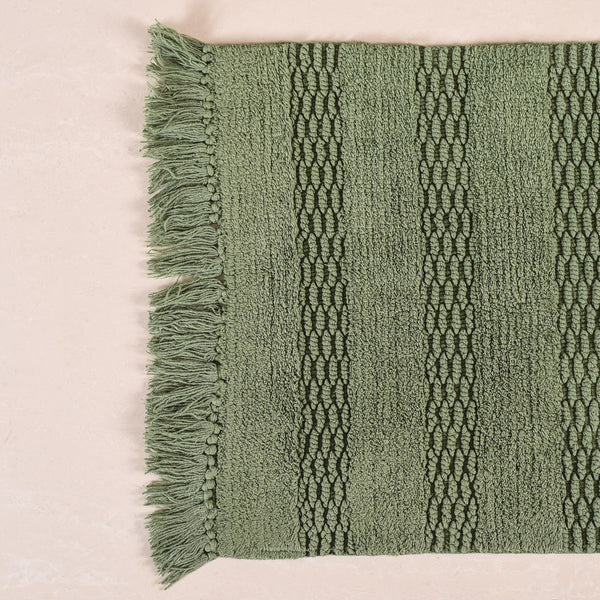 Pure Cotton Handwoven Twilled Soft Floor Mat Set Of 2 Online - Premium ...