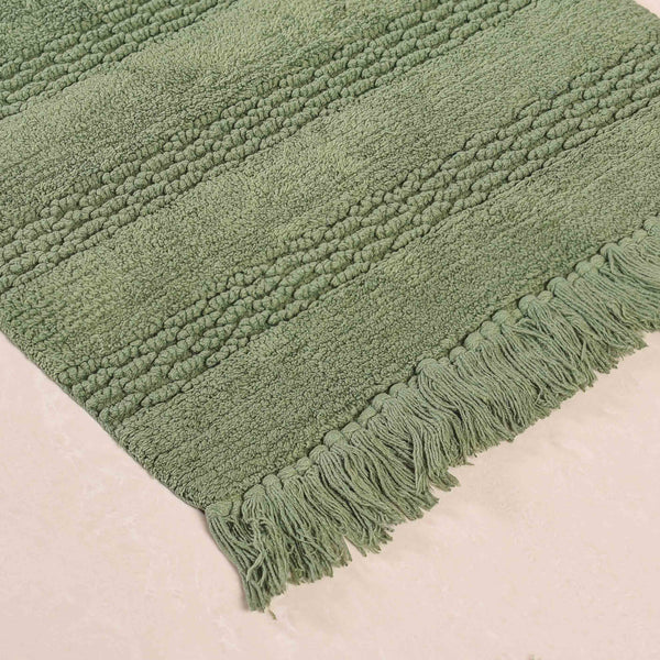 Pure Cotton Handwoven Twilled Soft Floor Mat Set Of 2 31x17 Inch