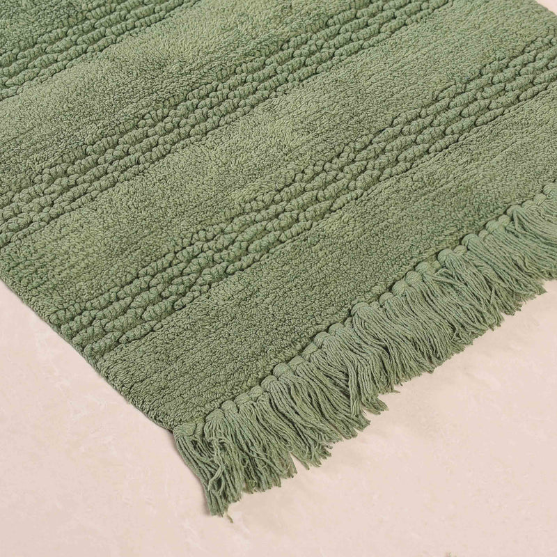 Pure Cotton Handwoven Twilled Soft Floor Mat Set Of 2 31x17 Inch