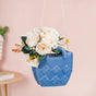 Basket Design Mini Vase For Living Room Blue- Flower vase, ceramic vase, decorative vase, blue flower vase