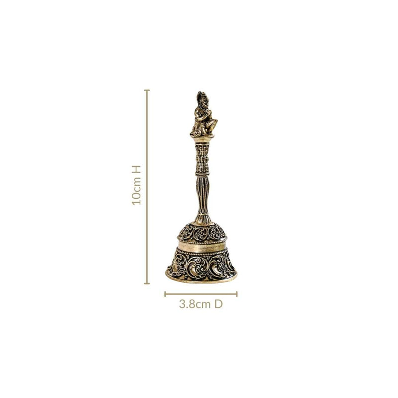 Hanuman Pure Brass Ghanti For Mandir With Gift Box 10cm