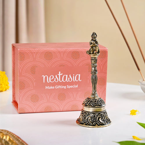 Hanuman Pure Brass Ghanti For Mandir With Gift Box 10cm