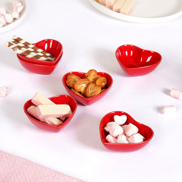 Heart Shaped Bowls Set of 6