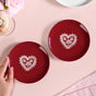 Hearty Ceramic Dessert Plate Red Set Of 2 15cm