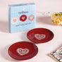 Hearty Ceramic Dessert Plate Red Set Of 2 15cm