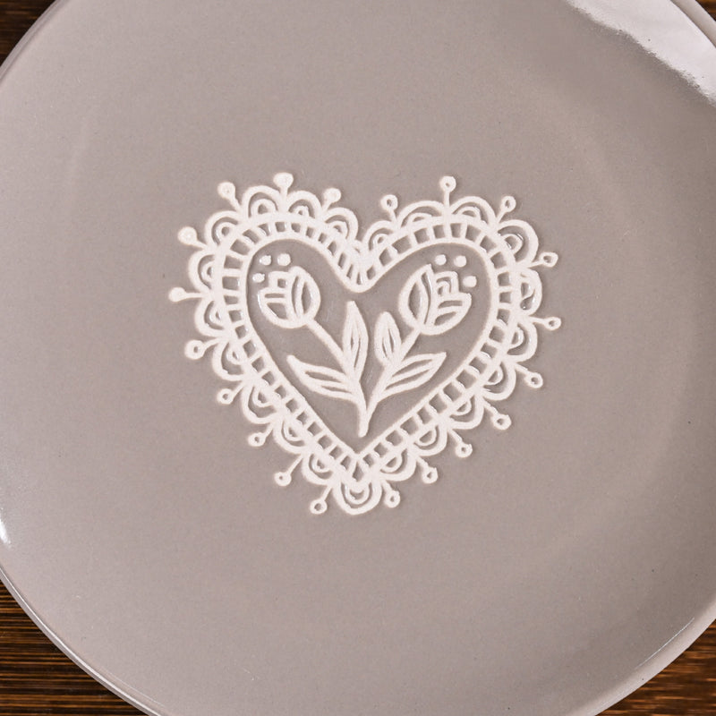 Hearty Ceramic Dessert Plate Taupe Grey Set Of 2 15cm