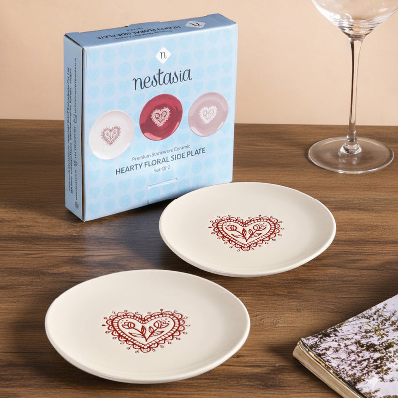 Hearty Ceramic Small Plate Cream Set Of 2 15cm