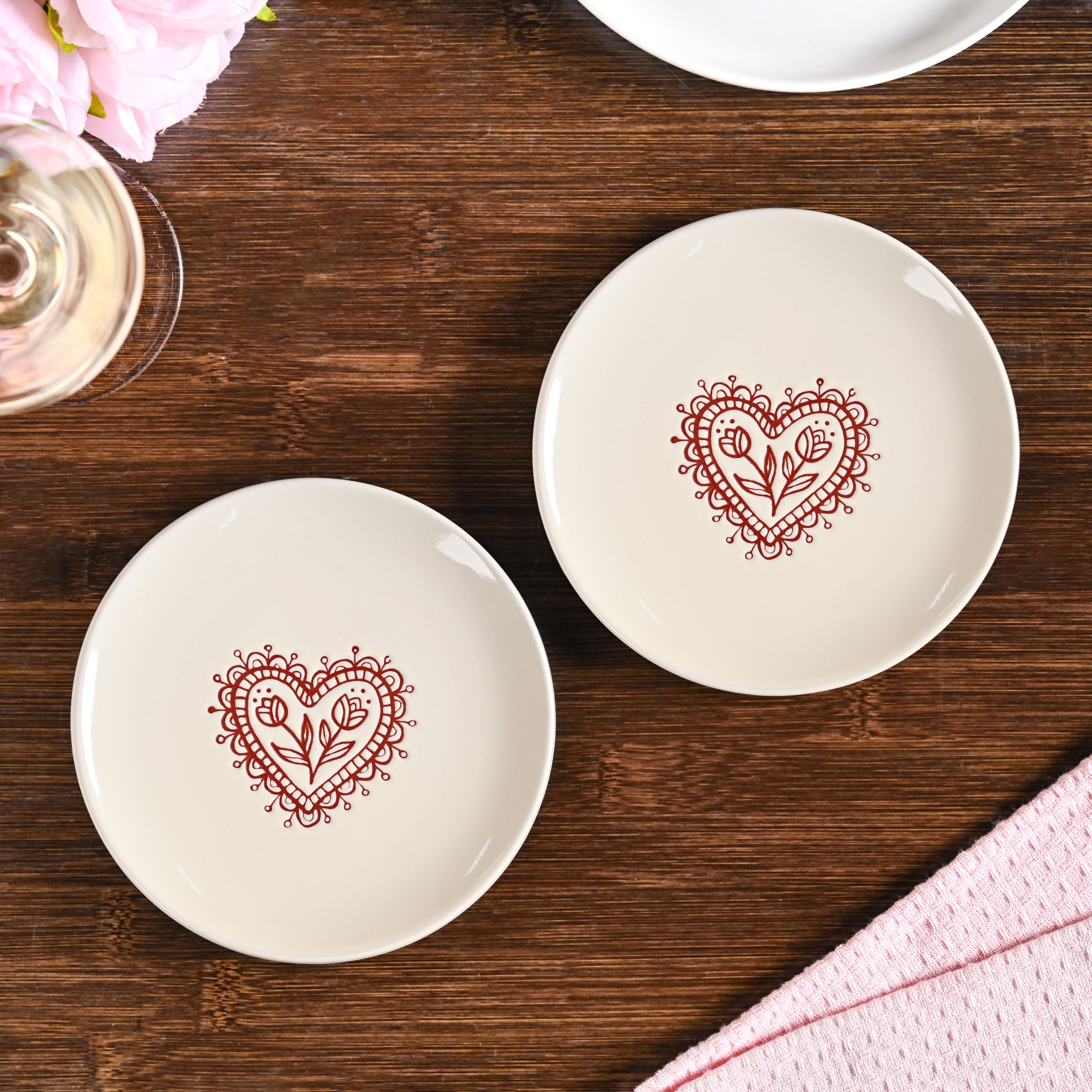 Hearty Ceramic Small Plate Cream Set Of 2 15cm