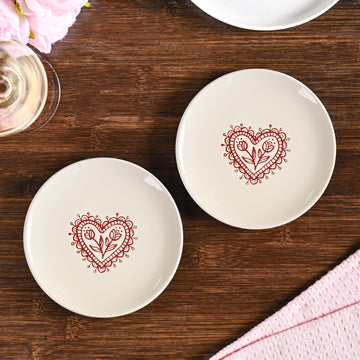 Hearty Ceramic Small Plate Cream Set Of 2 15cm