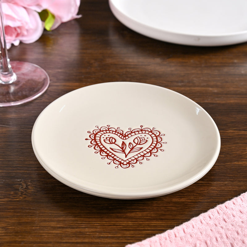 Hearty Ceramic Small Plate Cream Set Of 2 15cm