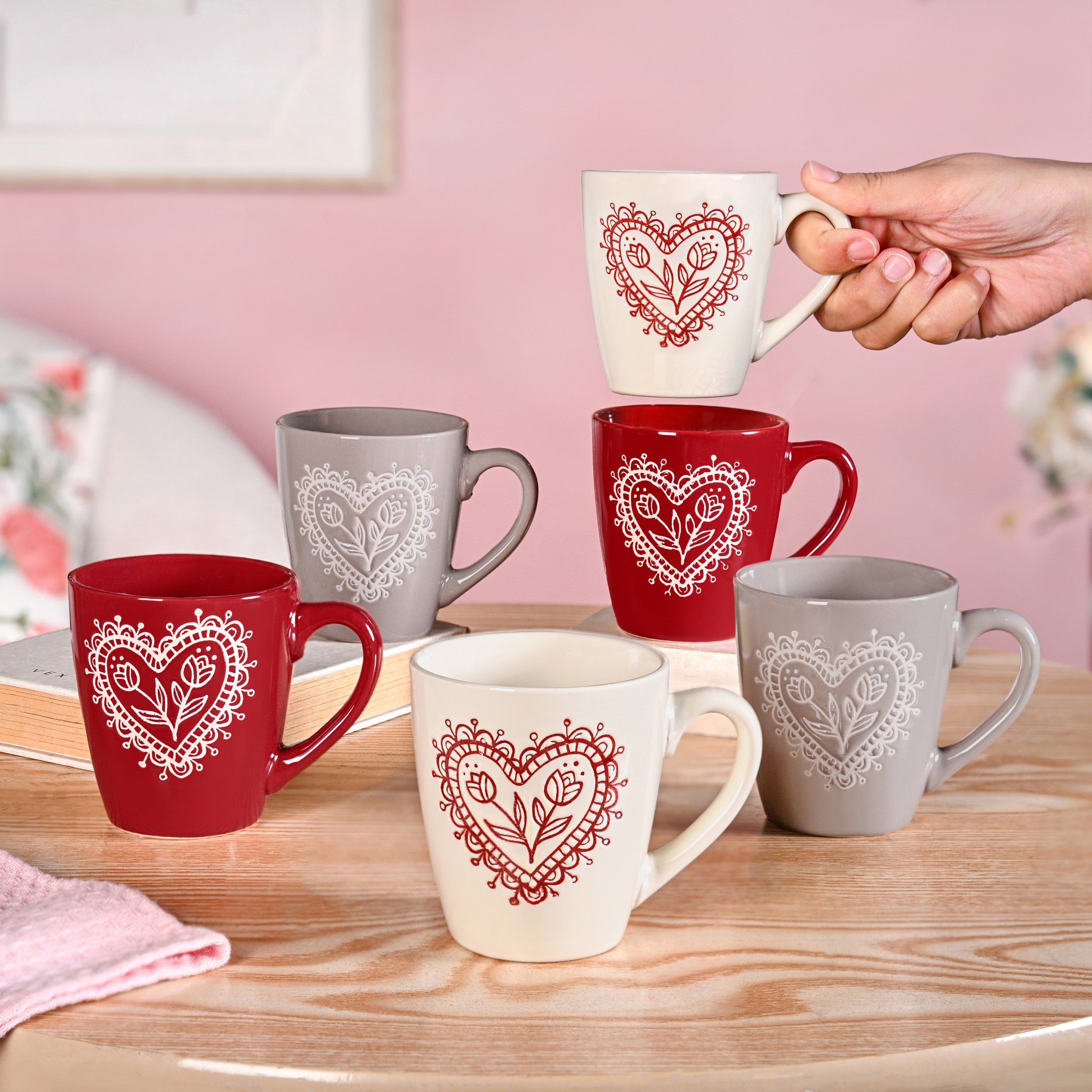 Hearty Floral Cup Set Of 6 210ml Online - Premium Tea Cup | Nestasia