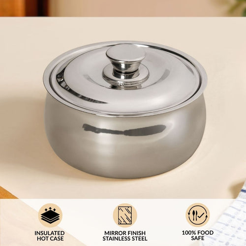 Heat Lock Stainless Steel Casserole 1500ml
