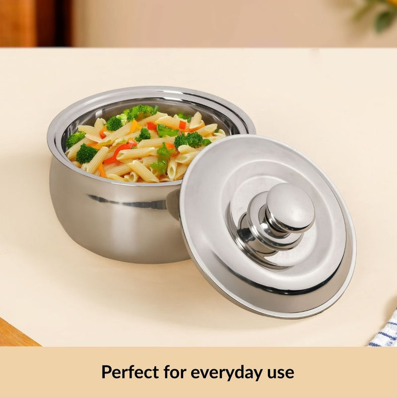 Heat Lock Stainless Steel Casserole 1500ml