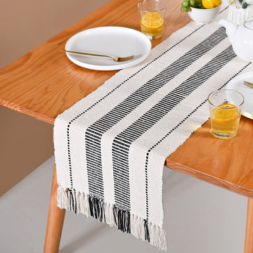 Heritage Loom Fringed Cotton Runner 180x33cm