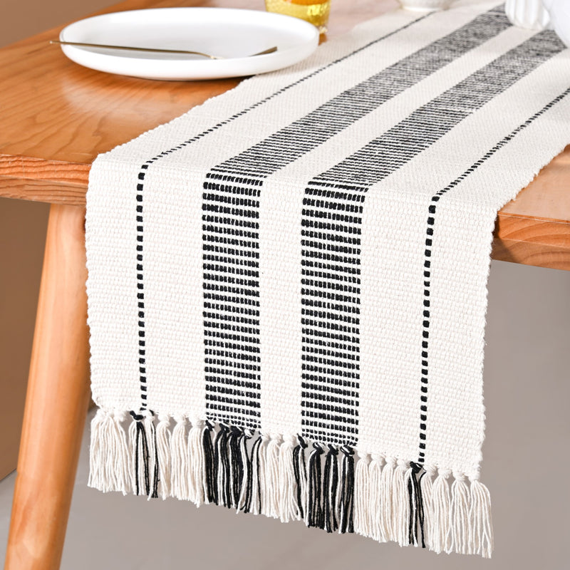 Heritage Loom Fringed Cotton Runner 180x33cm