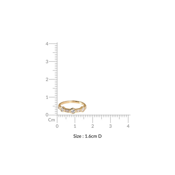 Hexa Baguette Gold Ring