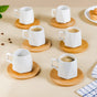 Hexagonal Coffee Cup And Saucer Set Of 6 100ml - Cups and saucers, tea cup set, coffee mugs, coffee mug set, ceramic cup and saucer set