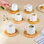 Hexagonal Coffee Cup And Saucer Set Of 6 100ml