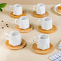 Hexagonal Coffee Cup And Saucer Set Of 6 100ml - Cups and saucers, tea cup set, coffee mugs, coffee mug set, ceramic cup and saucer set