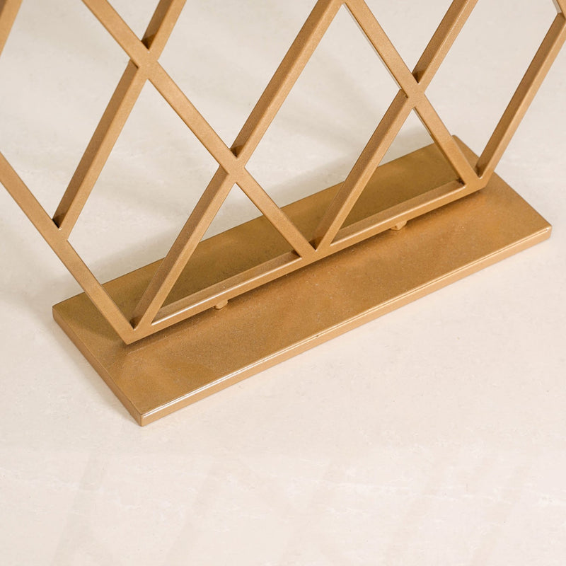 Hexagonal Puja Backdrop Metal Frame With Lotus Hangings